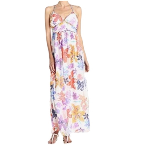 Jessica Simpson Dresses & Skirts - NWT Jessica Simpson Roslyn White Lily Halter Maxi Dress Sz S